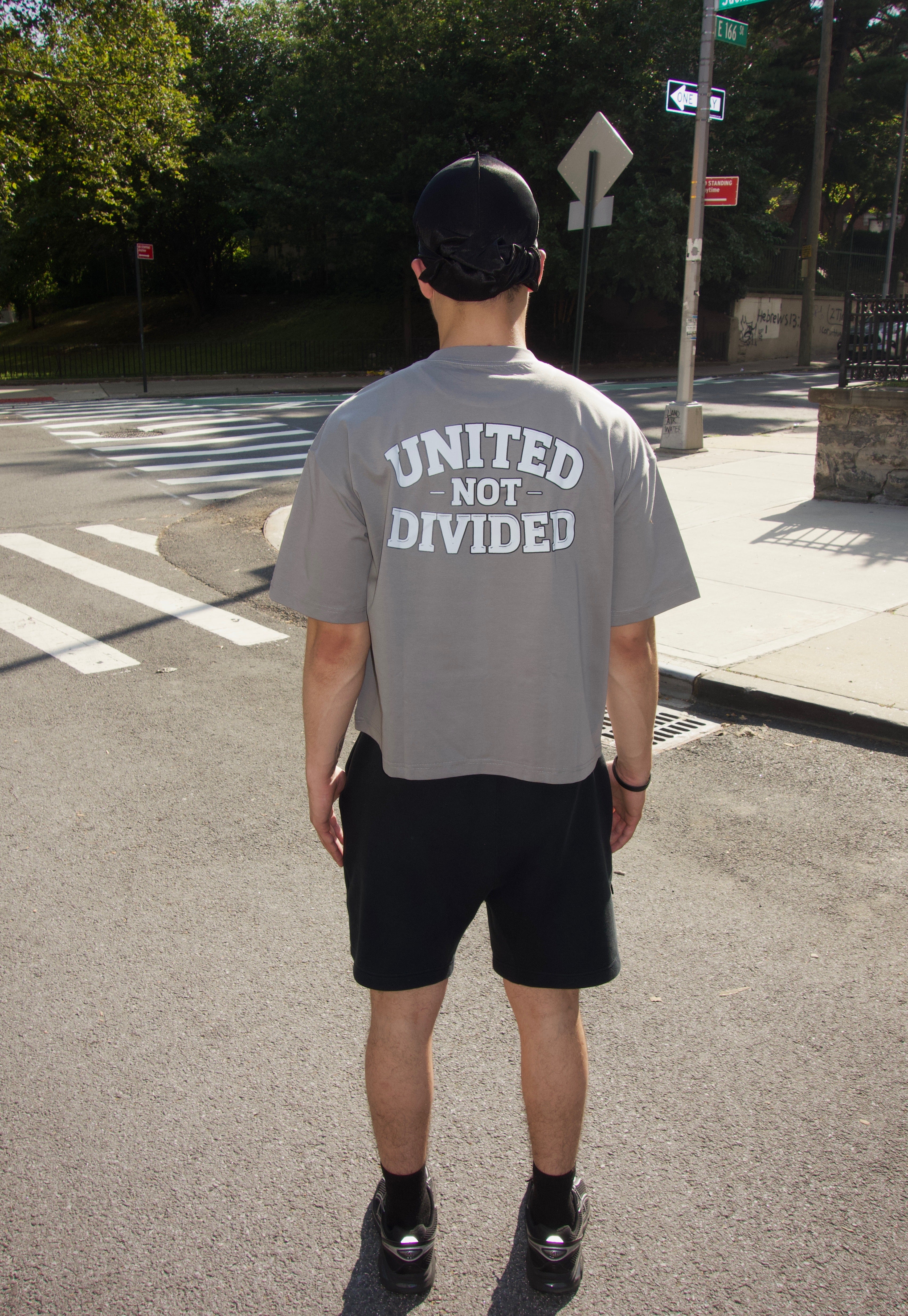 FOJ Boxy T-Shirt Grey With White Logo